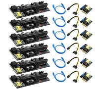 Sefdrert Nueva VersióN 009S Plus PCI-E 1X a 16X USB3.0 Tarjeta Vertical de GráFicos SATA3.0 de 60 Cm con Flash LED Azul para BTC Miner (6 Piezas)