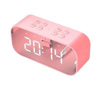 Sefdrert Para Schlafzimmer/BüRo, Digitaluhr mit Bluetooth-Lautsprecher, für Schwere, Erwachsene/Jugendliche, Rosa