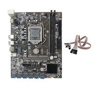 Sefdrert Placa base B250C Miner + cable de interruptor dual con luz 12 PCIE a USB 3.0 ranura para tarjeta gráfica LGA1151 DDR4 para minería BTC