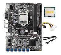 Sefdrert Placa base B75 12 Karten Mining + CPU G620 + zu 6 Strom Kabel + SATA Kabel 12USB3.0 Steckplatz (PCIE) LGA1155 DDR3 RAM SATA3.0