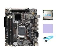 Sefdrert Placa base H55 LGA1156 compatible con CPU serie I3 530 I5 760 + CPU I5 750 + cable + almohadilla térmica
