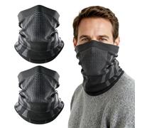 SEFIRST 2 Piezas Calentador de Cuello Moto, Mascarilla Alta Elasticidad Braga Cuello Termica Transpirable Pasamontañas Esqui para Hombre Mujer, Bandana Cuello para Ciclismo Running Bicicleta (Negro)