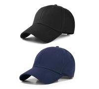 SEFIRST 2 Piezas Gorras de Hombre, Gorras de Beisbol Ajustable, Gorra Verano Transpirable Casuales, Gorra Viseras Deportivas Mujer Hombre para Running Tenis Golf, Unisex Adulto (Negro, Azul)