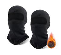 SEFIRST 2 Piezas Pasamontañas, Pasamontañas Abrigado a Prueba de Viento, Mascarilla de Invierno para Hombres Mujeres, Mascarilla para Motocicleta y Bicicleta, Pasamontañas para Deportes, Negro