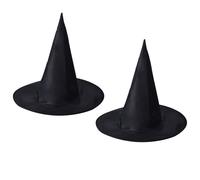 SEFIRST 2 Piezas Sombreros de Bruja Negros Sombreros de Fiesta de Halloween Accesorios para Disfraces Disfraz, Sombrero de Mago de Halloween Plegable para Reunión Familiar, Talla Única (Negro)