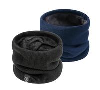SEFIRST 2 Piezas Tubos de Invierno para Hombre, Bufanda de Tubo de Esquí, Calentador de Cuello, Calentador de Cuello, Bufanda Térmica Resistente al Viento, Bufanda para Ciclismo, Correr (Negro, Azul)
