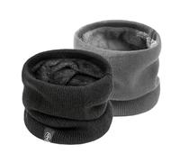 SEFIRST 2 Piezas Tubos de Invierno para Hombre, Bufanda de Tubo de Esquí, Calentador de Cuello, Calentador de Cuello, Bufanda Térmica Resistente al Viento, Bufanda para Ciclismo, Correr (Negro, Gris)