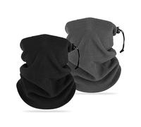 SEFIRST 2 Piezas Tubos de Invierno para Hombre, Bufanda de Tubo de Esquí, Calentador de Cuello, Calentador de Cuello, Bufanda Térmica Resistente al Viento, Bufanda para Ciclismo, Correr (Negro, Gris)