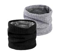 SEFIRST 2 Piezas Tubos de Invierno para Hombre, Bufanda de Tubo de Esquí, Calentador de Cuello, Calentador de Cuello, Bufanda Térmica Resistente al Viento, Bufanda para Ciclismo, Correr (Negro, Gris)