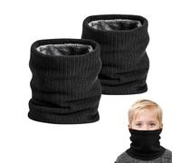 SEFIRST 2 Piezas Tubos de Invierno para Niños, Bufanda de Tubo de Esquí, Bucle, Calentador de Cuello, Calentador de Cuello, Bufanda Térmica Resistente al Viento, Bufanda para Ciclismo, Correr (Negro)