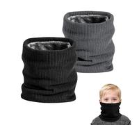 SEFIRST 2 Piezas Tubos de Invierno para Niños, Bufanda de Tubo de Esquí, Bucle, Calentador de Cuello, Calentador de Cuello, Bufanda Térmica Resistente al Viento, Bufanda para Ciclismo (Negro, Gris)