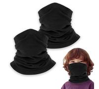SEFIRST 2 Piezas Tubos de Invierno para niños, Bufanda de Tubo de Esquí, Calentador de Cuello, Calentador de Cuello, Bufanda Térmica Resistente al Viento, Bufanda para Ciclismo, Correr (Negro)