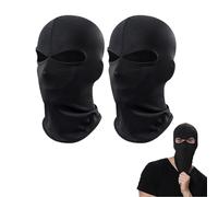SEFIRST 2 Pzs Máscara de Pasamontañas, Balaclava, Bufanda de Verano para el Cuello Anti Viento Transpirable Protector UV Bufanda de esquí para Motocicleta Hombre y Mujer, 2 Agujeros Talla única(Negro)