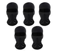 SEFIRST 5 Pzs Máscara de Pasamontañas, Balaclava Protector, Bufanda de Verano para el Cuello Anti Viento Transpirable Protector UV Bufanda de esquí para Motocicleta Hombre y Mujer, Talla única (Negro)