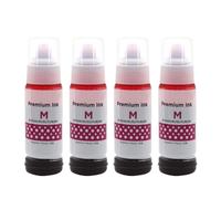 SEFNPOME 4 Tinta de Recarga de Color Compatible con GI-71 GI 71 para su Uso con G1020 G1220 G2020 G2160 G2260 G3020 G3260 G3060 G3560 Tinta Recargable(4pcs Dye-Magenta)