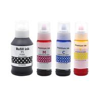 SEFNPOME 4 Tinta de Recarga de Color Compatible con GI-71 GI 71 para su Uso con G1020 G1220 G2020 G2160 G2260 G3020 G3260 G3060 G3560 Tinta Recargable(1set(Pigment BK))