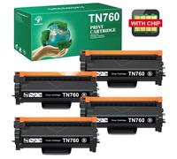 SEFNPOME 4PK TN760 Tóner Compatible para MFC-L2710DW HL-L2350DW L2325DW TN730