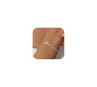 SEFORICO Pulsera de Oro para Mujer Joya con Piedra de Diciembre y Cruz, Cadena Ajustable - Regalo de Cumpleaños para Ella (para Novia/Amiga/Hermana, Regalo de Medias)