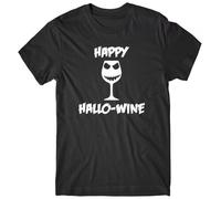 SEFxd22WSA Happy Hallo-Wine Pumpkin Wine Goblet Mens Funny Unisex Halloween T-Shirt Black 3XL