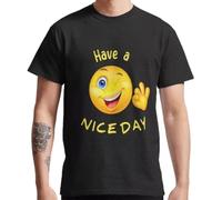 SEFxd22WSA Have a Nice Day Funny Emoticon Unisex T-Shirt Black XL