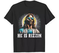 SEFxd22WSA He Is Rizzin Jesus Is Rizzen Happy Easter Day Gifts T-Shirts Black M