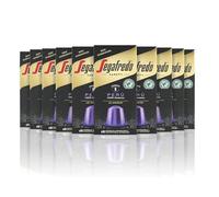 Segafredo Zanetti 100 cápsulas de aluminio compatibles con Nespresso de café 100% Perú, rico y aterciopelado (10 cajas de 10 cápsulas) - Aptas para cafeteras Nespresso Original