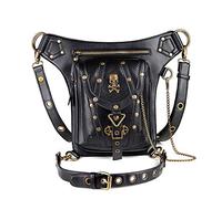 Segater - Riñonera gótica steampunk, con pierna caída, para el brazo, riñonera, bolsa de hombro, bolsa de mano, bolsa de senderismo, color negro, Black, Talla única