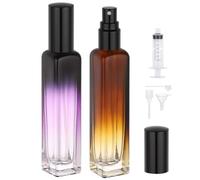 Segbeauty Atomizador Perfume, 2 Piezas 15ml Dispensador Perfume Viaje, Pulverizador Pequeño de Vidrio, Recargable y Portátil, para Regalo, Viaje, Fiestas (Marrón + Morado)