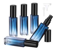 Segbeauty Atomizador Perfume, 5 Piezas 10ml Dispensador Perfume Viaje, Recargable, Pulverizador Cristal para Colonia (Azul Degradado)
