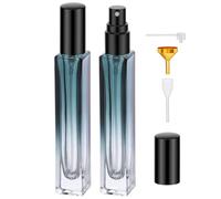 Segbeauty Atomizador Perfume Recargable, 2 Piezas 10ml Bote de Perfume de Cristal, Pulverizador Colonia Portátil, Botella Pulverizador, con Cabezale de Bomba, Embudo y Gotero