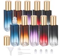 Segbeauty Botellas Roll on de Cristal para Aceites Esenciales, 10 Piezas Rellenable Perfume Roll 10ml, con Bola de Acero Inoxidable, para Perfumes, Masajes