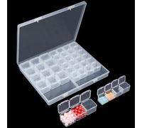 Segbeauty Caja Compartimentos, Cajas Almacenaje Plastico Pequeñas de 43 Compartimentos, Cajas Clasificadoras Extraíbles, Caja Transparente para Joyas, Tornillos, Aretes, Cuentas