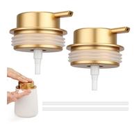 Segbeauty Dispensador de Jabón de Repuesto, 2 Piezas de la Bomba de Loción, para Champú, Gel de Ducha, Desinfectante de Manos, para Cocina, Baño (Oro Mate)
