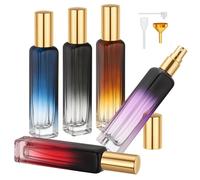 Segbeauty Dispensador Perfume Viaje, 5 Piezas 15ml Atomizador Perfume, Botella Pulverizador, Recargable y Portátil, con Cabezale de Bomba, Embudo y Pipetas