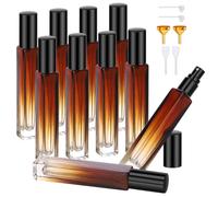 Segbeauty Frasco Perfume Recargable, 10 Piezas 10ml Dispensador Perfume Viaje, Bote de Colonia, Vidrio, para la Aviación (Marrón Degradado)