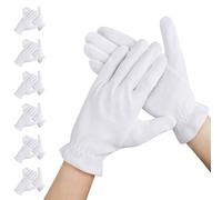 Segbeauty Guantes Algodon, 6 Pares Guantes Algodon Dermatologicos, Guantes Hidratantes Manos, Guantes de Algodón Reutilizable, Guantes Blancos para Dormir Durante la Noche Curar Eczema (M)