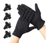 Segbeauty Guantes Algodon Negros, 4 Pares Guantes de Algodón para Dermatitis, Reutilizables y Cómodos, para Inspección de Joyas, Dormir Durante la Noche Curar Eczema (M)