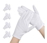 Segbeauty Guantes Blancos, 4 Pares Guantes Algodon Dermatologicos, Reutilizable, para Reparación Piel Manos Agrietadas, Trabajo Diario,Reparación de autos (Xl)