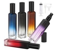 Segbeauty Perfumador Recargable, 5 Piezas 15ml Pulverizador Cristal para Perfume, Bote Colonia Portátil con Cabezale de Bomba, Embudo y Pipetas, para Viaje, Fiestas