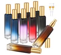Segbeauty rasco Perfume, 10 Piezas 15ml Atomizador Perfume RecargableF, Bote Colonia de Vidrio, con Cabezale de Bomba, Embudo y Pipetas, Recargable y Portátil