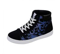 Segeltuchschuhe Herren Sneaker Fashion Lace-Up Walkingschuhe High-Top Vielseitig Running Tennis Schuhe Leichtgewicht Freizeitschuhe Mit Kritzeln Lose Einlage Alle Wetterbedingungen, azul, 41 EU