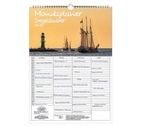 Segelzauber - Planificador familiar de pared, planificador de 4 columnas, calendario A3 para barcos de vela y mar 2024 Seelenzauber