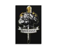 SEGFUGS Deus Vult - Lienzo decorativo para pared e impresión artística moderna para decoración de dormitorio familiar, 50 x 75 cm