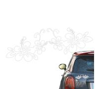 Segina del cuerpo de la calcomanía de flores: decoración exterior automotriz, calcomanía de capucha autoadhesiva, pegatina de parachoques floral, decoración del lado reflectante | Accesorios elegantes