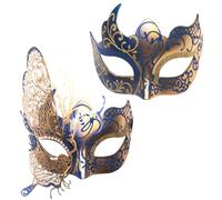 Seglorwy Máscara de máscaras para parejas, mujeres y hombres, veneciano, Mardi Gras, Halloween, Navidad, fiesta, pareja, máscara de máscaras (mariposa azul dorado)