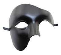 Seglorwy Máscara veneciana del fantasma de la ópera para hombre, para fiesta de máscaras, Navidad, Halloween, carnaval, Mardi Gras (negro)