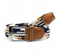 SEGMENTES Cinturón Elástico Hombre Mixa - Cinturón Trenzado Multicolor Ajustable, Sin Agujeros y Versátil - Confort y Estilo en Cintos Homen y Cinturón Mujer (Blanco, Azul Marino, Naranja Arena)