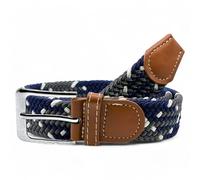SEGMENTES Cinturón Elástico Hombre Mixa - Cinturón Trenzado Multicolor Ajustable, Sin Agujeros y Versátil - Confort y Estilo en Cintos Homen y Cinturón Mujer (Gris, Azul Marino y Blanco)