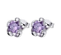 Segmentring Ohrringe Silber Lobe Womens Earrings Flower With Cubic Zirconia Women's Earrings Ohrringe Eckig Silber, talla única, Resina, Sin piedra preciosa