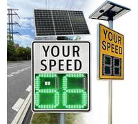 Segnale Radar Per Limite Di Velocità A Energia Solare Approvato ETL E FCC | Display LED Lampeggiante Da 60x90 Cm E Impermeabile IP65